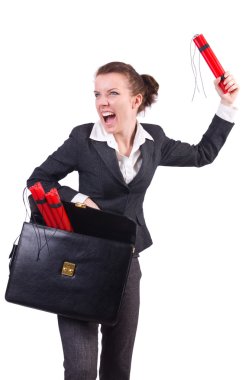 Beyaz dinamiti olan iş kadını