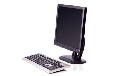 bilgisayar monitörü üzerinde beyaz izole