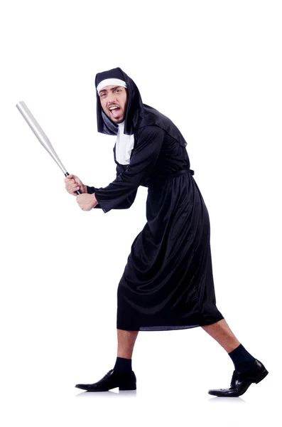 Mężczyzna zakonnica w zabawny pojęcia religijne — Zdjęcie stockowe