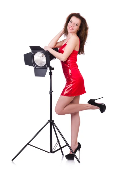 Model in the studio on white — Stock Photo, Image