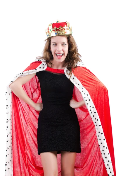 Kvinna drottning i roligt koncept — Stockfoto