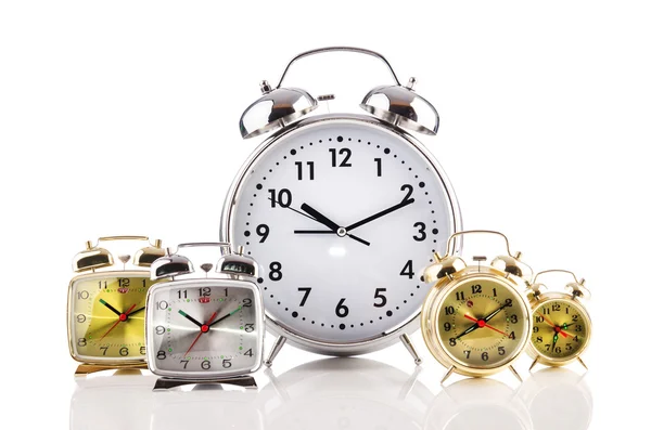 Alarm clock isolated on the white Stock Photo