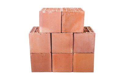 beyaz izole kil tuğla yığını