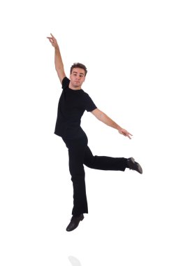 Beyaz arka plan üzerinde izole dansçı