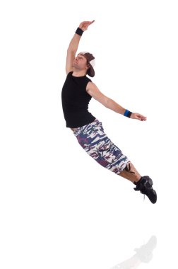Beyaz arka plan üzerinde izole dansçı