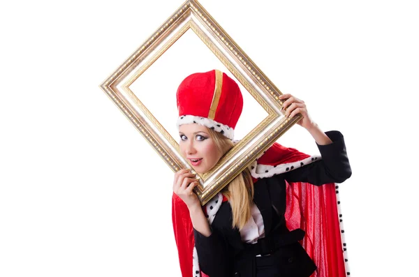 Woman queen in funny concept — Stock Photo, Image