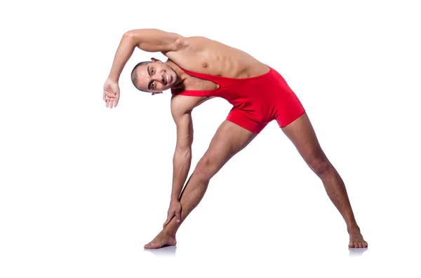 Young wrestler isolated on the white — Stock Photo, Image