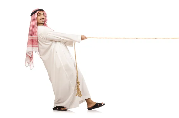 Арабский человек в перетягивании каната — стоковое фото