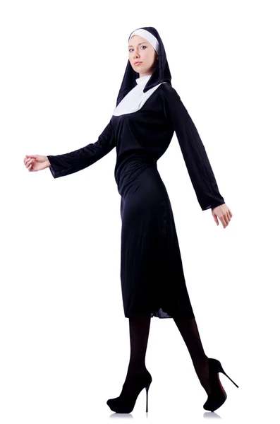 Nun isolated on the white background — Stock Photo, Image