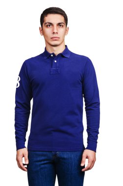 Erkek süveteri beyazın üzerinde izole edilmiş.