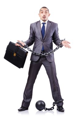 Beyaza prangalı bir iş adamı