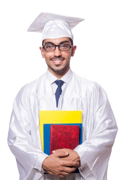 Junge männliche Studenten isoliert auf weiß — Stockfoto