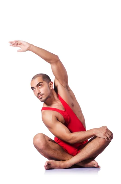 Young wrestler isolated on the white — Stock Photo, Image