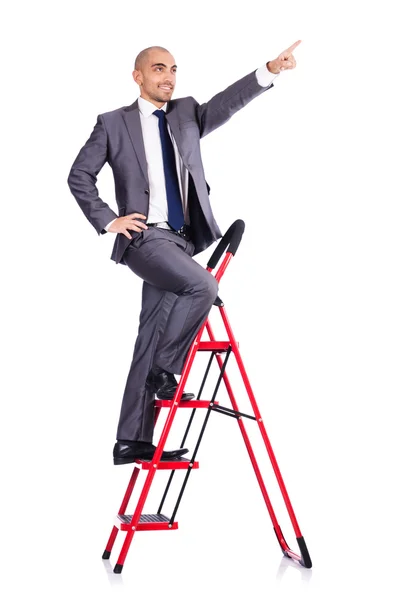 キャリアのはしごの概念でビジネスマン — ストック写真