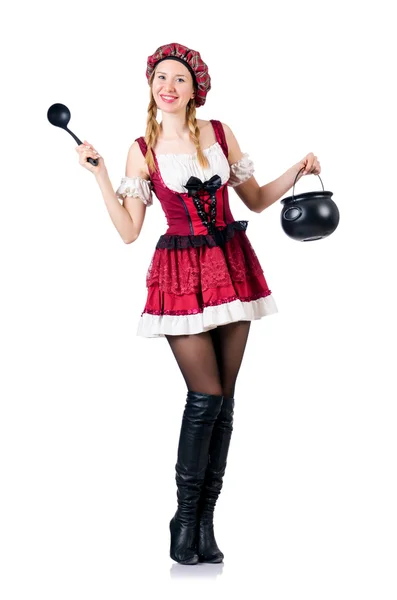 Jonge vrouw in traditionele Duitse kostuum — Stockfoto