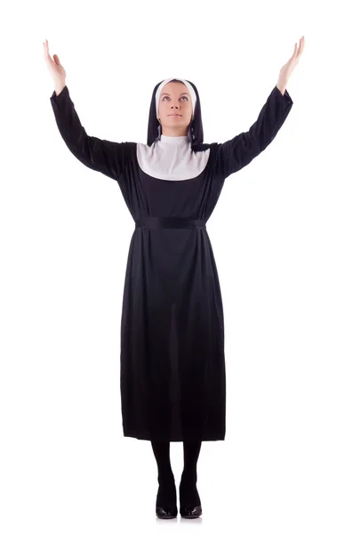 Nun isolated on the white — Stock Photo, Image