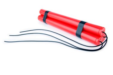 Beyaz arka plan üzerinde izole dinamit