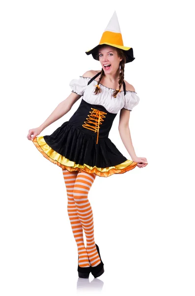 Νεαρή γυναίκα με παραδοσιακή γερμανική φορεσιά — Φωτογραφία Αρχείου