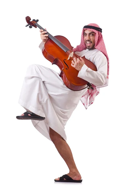 Araber spielt Musik auf Weiß — Stockfoto