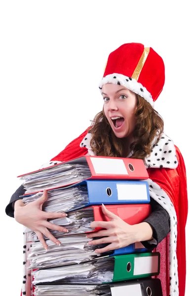 Woman queen in funny concept — Stock Photo, Image