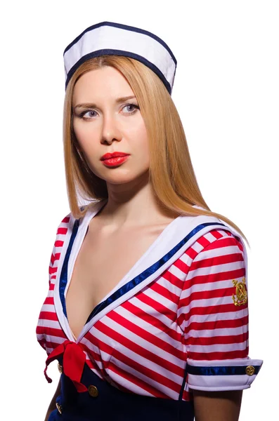 Mujer en traje de marinero - concepto marino — Foto de Stock