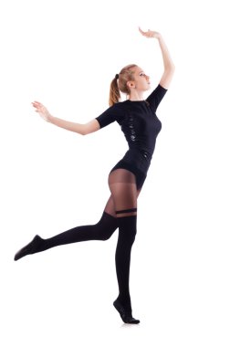 dans kadın üzerinde beyaz izole