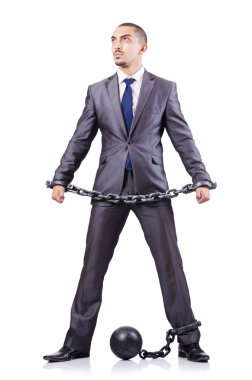 Beyaza prangalı bir iş adamı