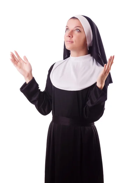 Rahibe üzerinde beyaz izole — Stok fotoğraf