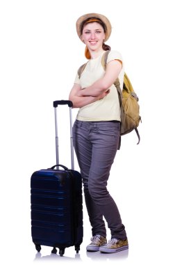 Genç bayan yaz tatiline hazır.