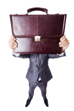 komik inek işadamı üzerinde beyaz izole