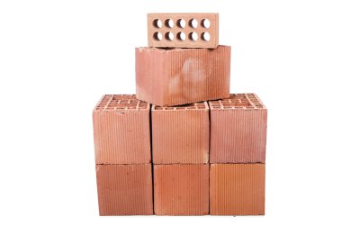 beyaz izole kil tuğla yığını