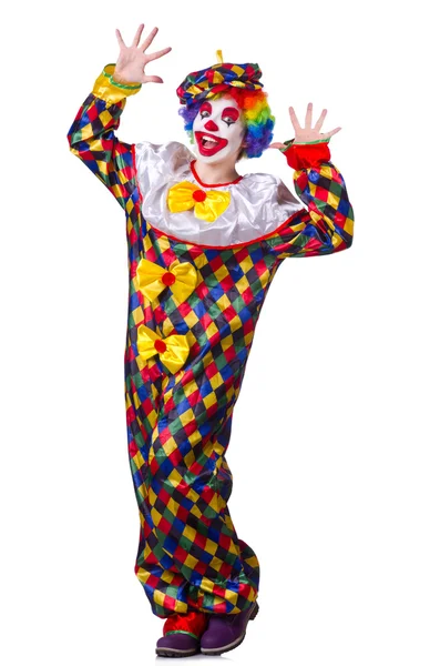 Buffo clown isolato sul bianco — Foto Stock