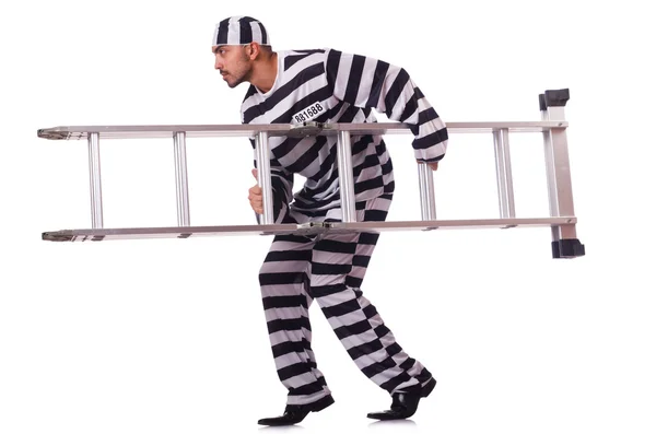 Odsouzený zločinec v pruhované uniformě — Stock fotografie