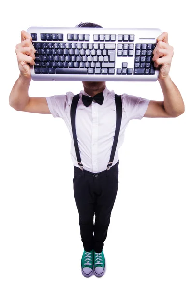 Funny computer geek isolated on white Stock Image