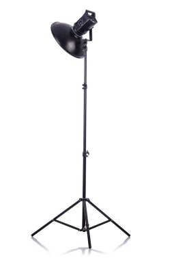 Studio light stand isolated on the white clipart