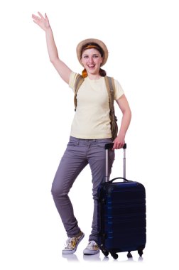 Genç bayan yaz tatiline hazır.