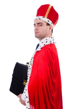 Kral işadamı beyazla izole edilmiş