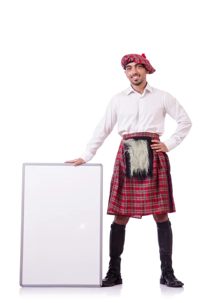 Escocés con pizarra en blanco —  Fotos de Stock