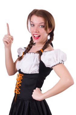 Geleneksel festival kıyafeti giymiş Alman kız.
