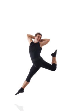 Beyaz arka plan üzerinde izole dansçı