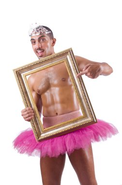 adam resim çerçevesi ile pembe tutu