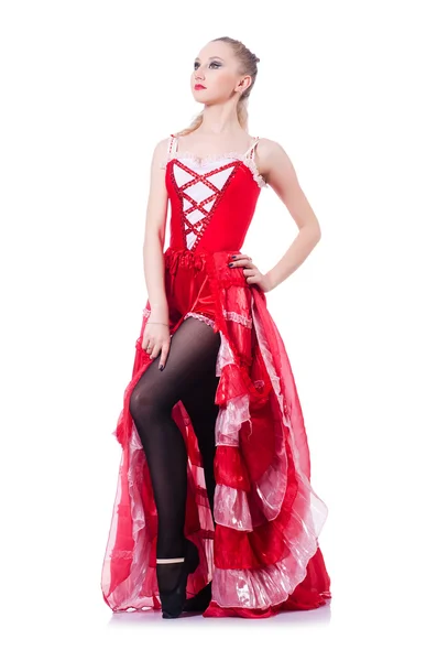 Chica en vestido rojo danza —  Fotos de Stock