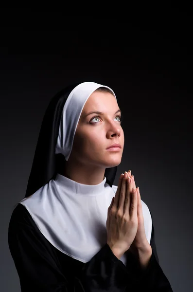 Young nun in religious concept — Stock Photo, Image