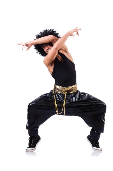 Bailarina de rap aislada en el blanco —  Fotos de Stock