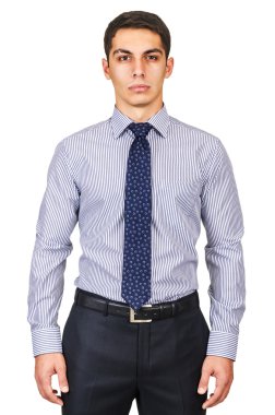 Beyaz gömlekli erkek model.