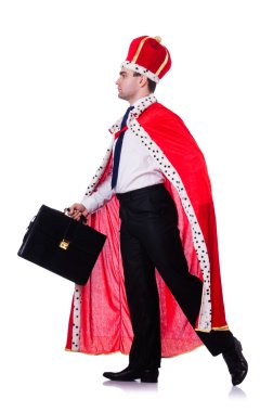 Kral işadamı beyazla izole edilmiş