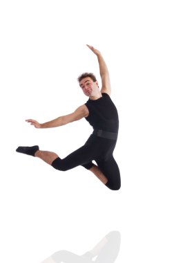 Beyaz arka plan üzerinde izole dansçı