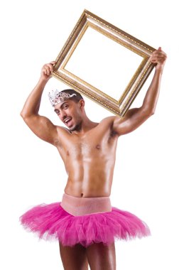 adam resim çerçevesi ile pembe tutu