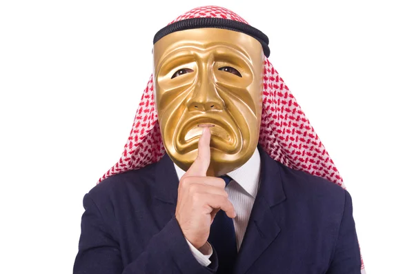 Beyaz maskeli bir Arap. — Stok fotoğraf
