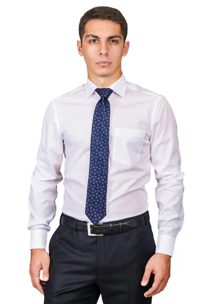 Männliche Modell mit Hemd isoliert auf weiß — Stockfoto
